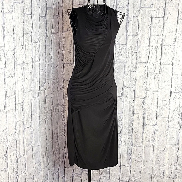 SINEQUANONE Black Ruched  Feminine Elegant Dress‎ - Picture 1 of 10